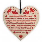 I Love You Wooden Heart Anniversary Gifts For Her Valentines Day