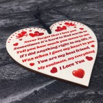 I Love You Wooden Heart Anniversary Gifts For Her Valentines Day