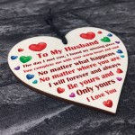 Gifts for Husband Wood Heart Romantic Gifts for Him Husband 