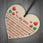 Gifts for Wife Wood Heart Romantic Gifts for Her Wife Gifts