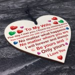 Gifts for Wife Wood Heart Romantic Gifts for Her Wife Gifts