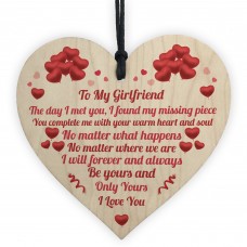 My Girlfriend Wooden Heart Gift For Valentines Day Anniversary