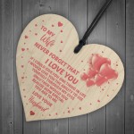 Wife Wooden Heart from Husband Gifts for Wife Keepsake Gift