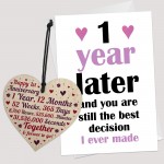 1st Anniversary Gifts for Couple Wood Heart First Anniversary