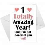 Anniversary Card First Anniversary Card for Girlfriend Boyfriend