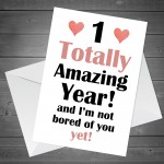 Anniversary Card First Anniversary Card for Girlfriend Boyfriend