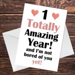 Anniversary Card First Anniversary Card for Girlfriend Boyfriend