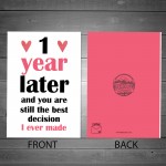 1st Anniversary Card Anniversary Card for Girlfriend Boyfriend 