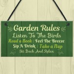 Garden Decor GARDEN RULES Hanging Decor Sign For Shed 