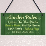 Garden Decor GARDEN RULES Hanging Decor Sign For Shed 