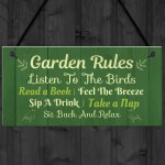 Garden Decor GARDEN RULES Hanging Decor Sign For Shed 