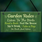 Garden Decor GARDEN RULES Hanging Decor Sign For Shed 