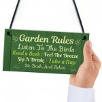 Garden Decor GARDEN RULES Hanging Decor Sign For Shed 