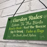 Garden Decor GARDEN RULES Hanging Decor Sign For Shed 