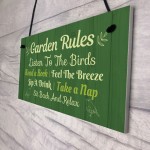 Garden Decor GARDEN RULES Hanging Decor Sign For Shed 