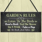 Garden Rules Hanging Sign Home Decor Garden Shed Plaque