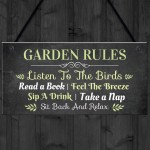 Garden Rules Hanging Sign Home Decor Garden Shed Plaque