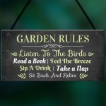 Garden Rules Hanging Sign Home Decor Garden Shed Plaque