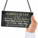 Garden Rules Hanging Sign Home Decor Garden Shed Plaque