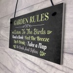 Garden Rules Hanging Sign Home Decor Garden Shed Plaque