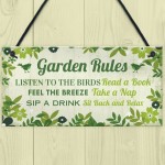 Garden Rules Decor Plaque Garden Shed Summer House Accessories