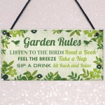 Garden Rules Decor Plaque Garden Shed Summer House Accessories