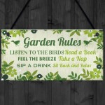 Garden Rules Decor Plaque Garden Shed Summer House Accessories