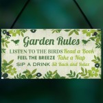 Garden Rules Decor Plaque Garden Shed Summer House Accessories