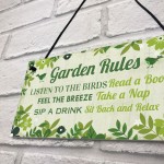 Garden Rules Decor Plaque Garden Shed Summer House Accessories