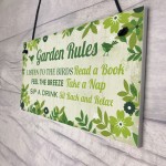 Garden Rules Decor Plaque Garden Shed Summer House Accessories