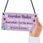 Garden Rules Novelty Hanging Plaque Summer House Accessories