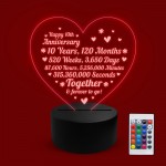 10th Wedding Anniversary Gifts for Her Him NEON LED Lamp