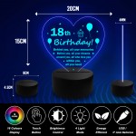 18th Birthday Gifts for Girls Women 18th Birthday Decor LED