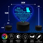3rd Wedding Anniversary Gifts for Her Him 3D Lamp Light