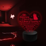 6th Wedding Anniversary Gifts for Her Him 3D Lamp Light