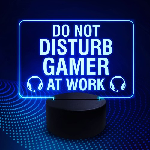 Gamer Plaque Do Not Disturb LED 16 Colour Sign Birthday Gift