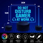 Gamer Plaque Do Not Disturb LED 16 Colour Sign Birthday Gift