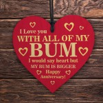 Funny Joke Anniversary Gift For Him Her Hanging Heart Plaque