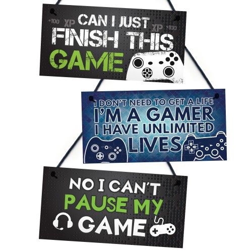 3 Gaming Door Signs Hanging Gaming Signs Funny Gaming Signs