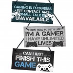 Funny Gamer Gift 3 Pack Gaming Sign For Boys Bedroom Man Cave