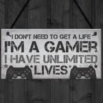 Funny Gamer Gift 3 Pack Gaming Sign For Boys Bedroom Man Cave