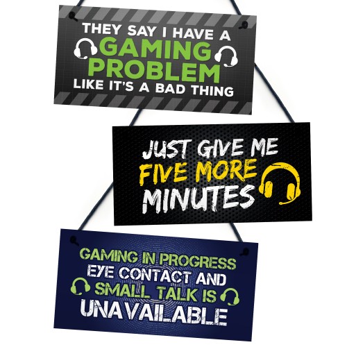 Gaming Signs For Boys Bedroom 3 PACK Gamer Gift For Son Brother 