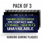 Gaming Signs For Boys Bedroom 3 PACK Gamer Gift For Son Brother 