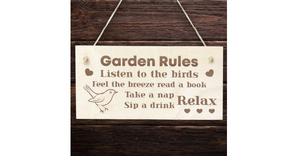Plantsrules Sign Garden Rules Sign For Outside Garden Signs And Plaques Engraved
