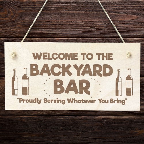 Bar Signs For Home Bar Engraved Sign BACKYARD BAR Bar Signs