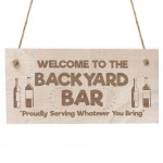 Bar Signs For Home Bar Engraved Sign BACKYARD BAR Bar Signs