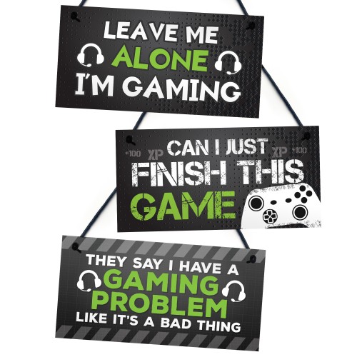 3 Pieces Gaming Sign Bundle Gamer Accessories Birthday Gift