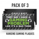 3 Pieces Gaming Sign Bundle Gamer Accessories Birthday Gift