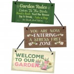 3 Piece Garden Signs And Plaque Hanging Wall Sign For Garden