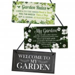 Garden Rules 3 Piece Bundle Novelty Hanging Garden Plaques Shed